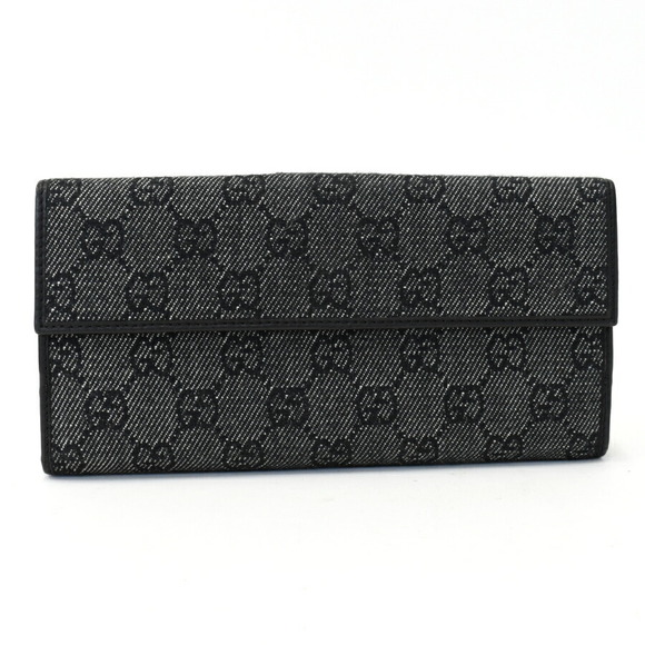 Gucci long wallet double GG canvas leather black - Picture 2 of 9